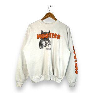 Vintage 90s Hooters York PA Logo Graphic Spellout Crewneck Sweatshirt Size Large
